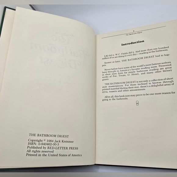 The Bathroom Digest Edited By Jack Kreismer GOOD 1984 USA Short Stories Humor - Picture 5 of 10